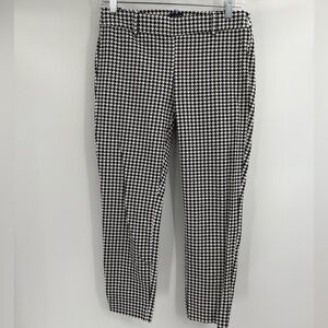 J.Crew Black White Houndstooth Flat cotton Front Skinny Winnie trousers Pants 4
